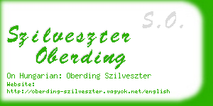 szilveszter oberding business card
